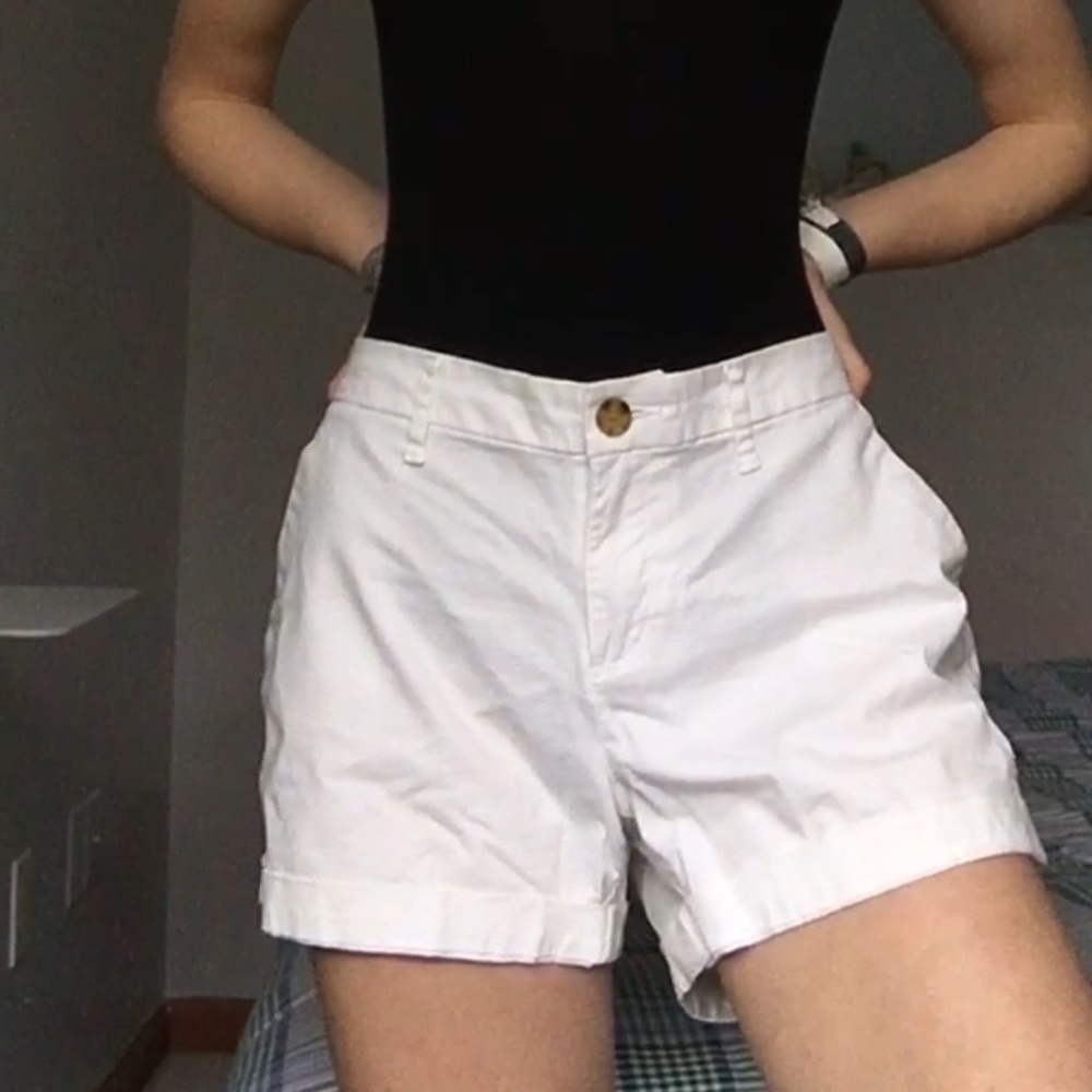 White summer shorts